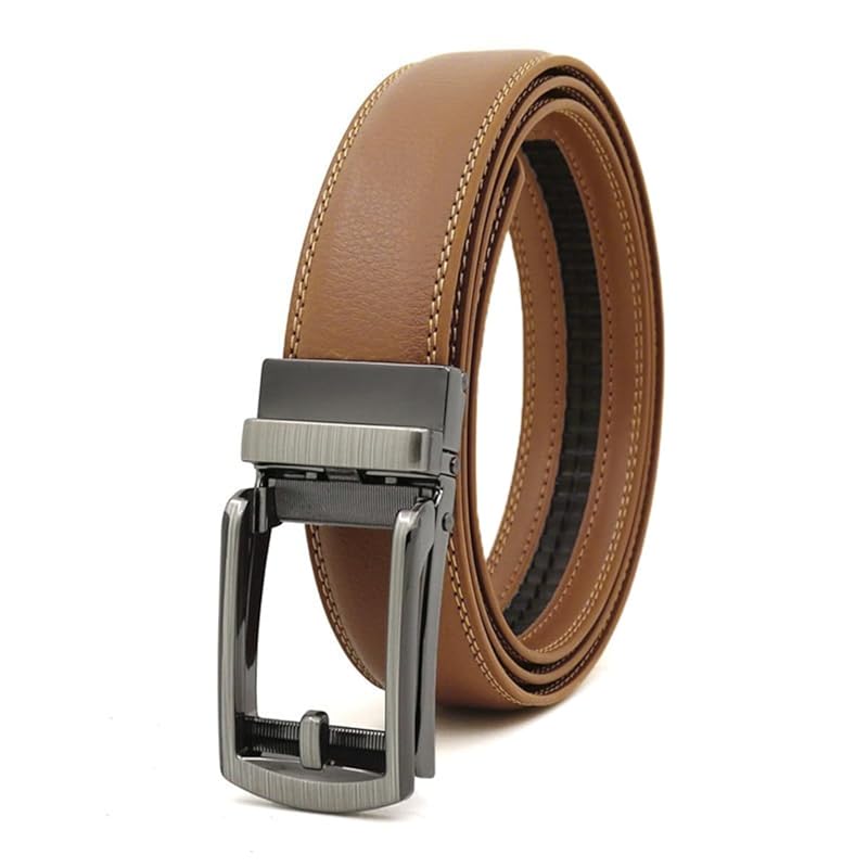 

[KASSAI] mens genuine leather click belt (camel, 118cm)
