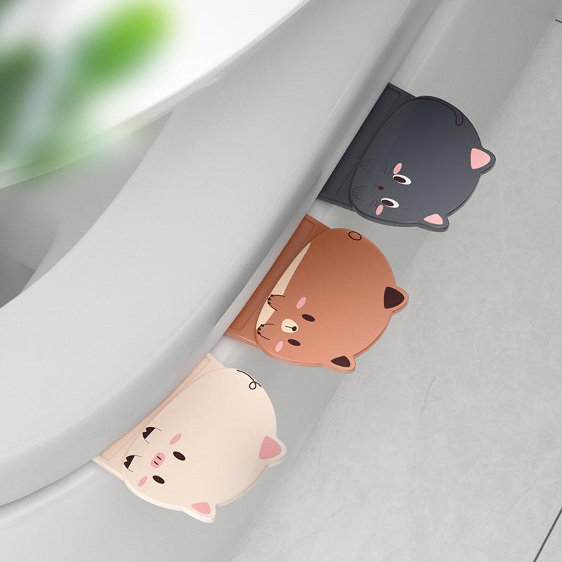 Toilet Lid Holder Hand-held LidMulti-functional Cat Paw Flip Lid Creative Handle Thickened and Pasted
