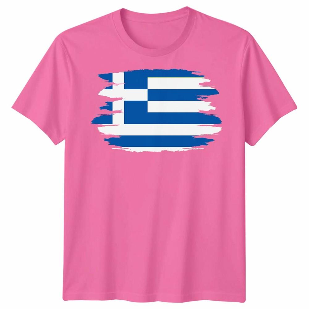 Gescheurde Griekse Vlag Unisex T-shirt Griekse Trots Verweerd Ontwerp Grafische Tee