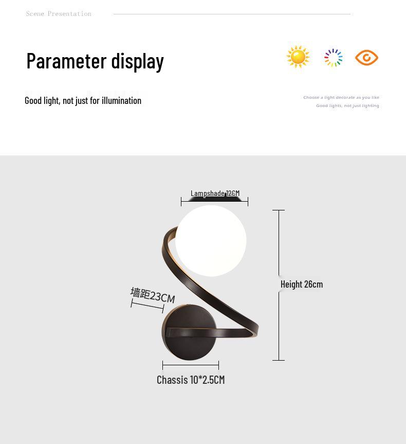 Grand View Modern Minimalist Wall Lamp for Living Room, Stairway, Hallway, or Bedroom L271