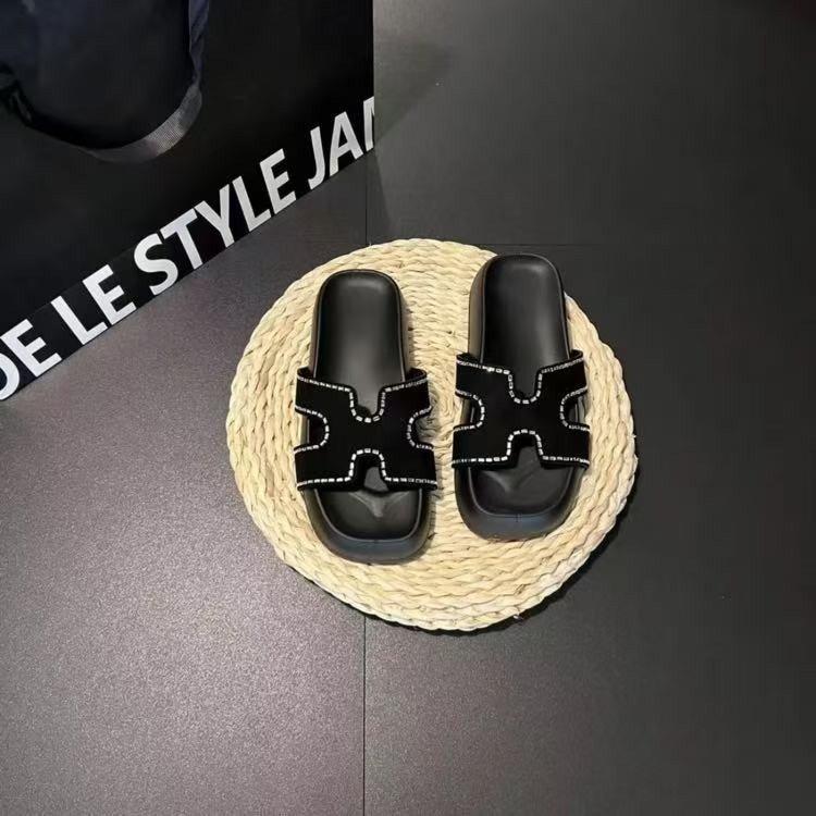 Su Yinyintong version~ New color Velcro casual thick bottom H-shaped second uncle slippers women's sandals outer wear summer new models