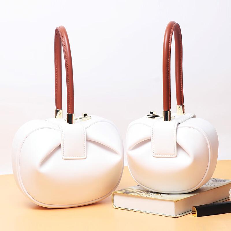 REWELL Women's Genuine Leather Dumpling Wonton Handbag