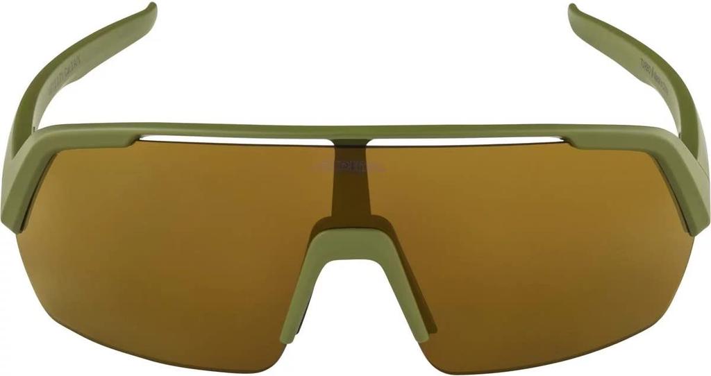 Sports Mirror Designed for Small Shield TURBO HR Olive Matte [Alpina] Sunglasses, Lens, Anti-Fog, Faces/Women, Design,