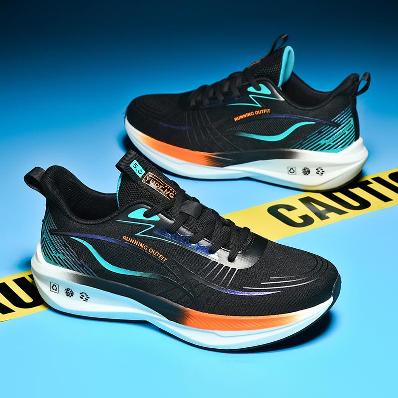 Sneakers Summer New Mesh Breathable Carbon Plate Lightweight Racing Shoes Shock Absorption