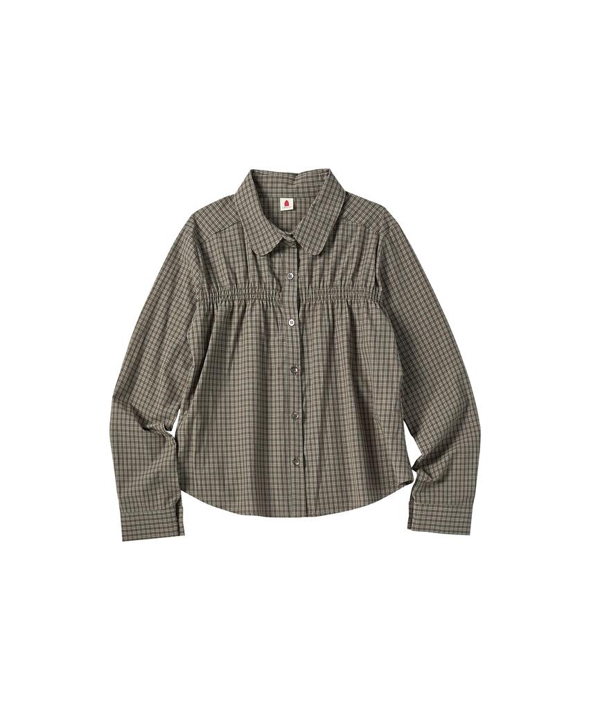 COMONINOZ W Round Smock Blouse [Brown]