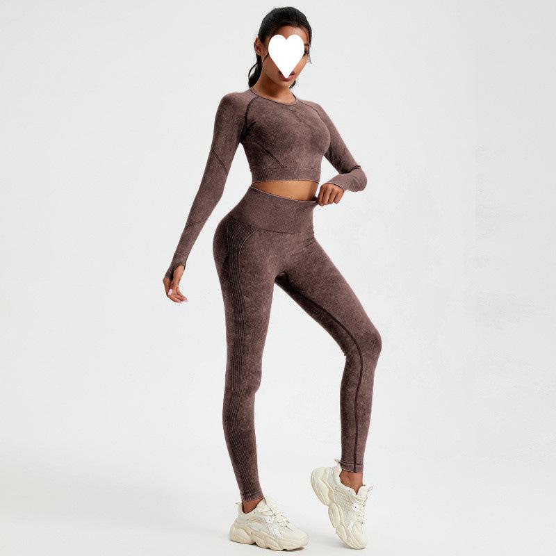 Set Sportvarslavil Slimming cu Talie Înaltă - Mânecă Lungă, Ascunde Imperfecțiunile, Accentuează Formele, Stil European-American, Ținută Fitness.