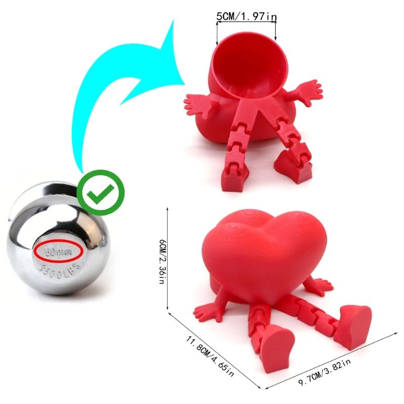 Red 3D Printed Car Hitch Cover Heart Shape Decoration Impact Resistant Universal Towing CouplingTrailer Coupling Caps
