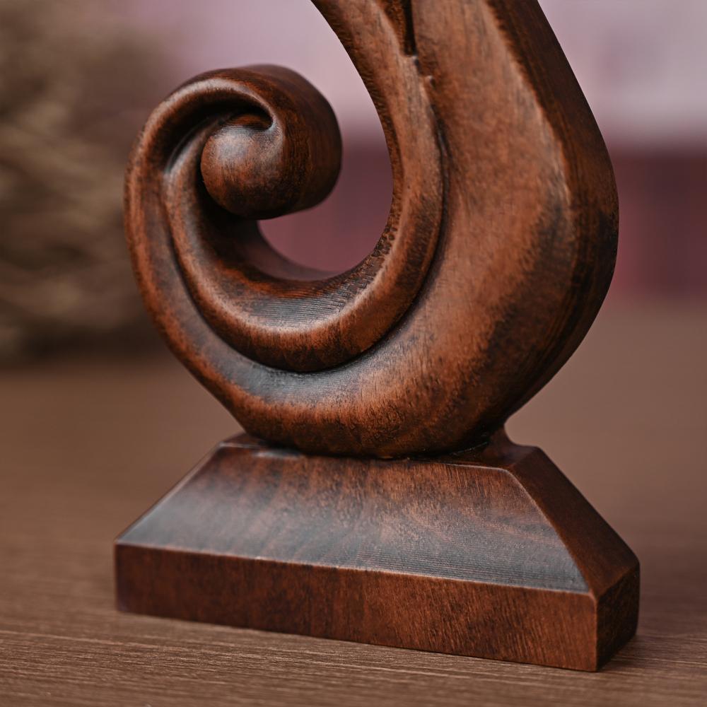 Couple Love Heart Wood Carving, Romantic Wooden  Sculpture, Style Abstract Couple Figurine Home Decoration Gift