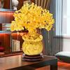 Lucky Tree Wealth Yellow Crystal Tree Natural Money Tree Ornaments Bonsai Style Wealth Luck Feng Shui Ornaments Craft