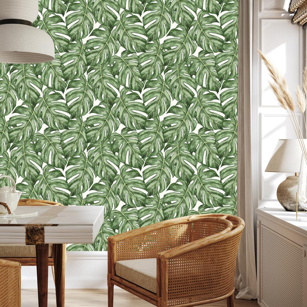 Monstera Leaves Wallpaper for Living Room and Bedroom 50x1000