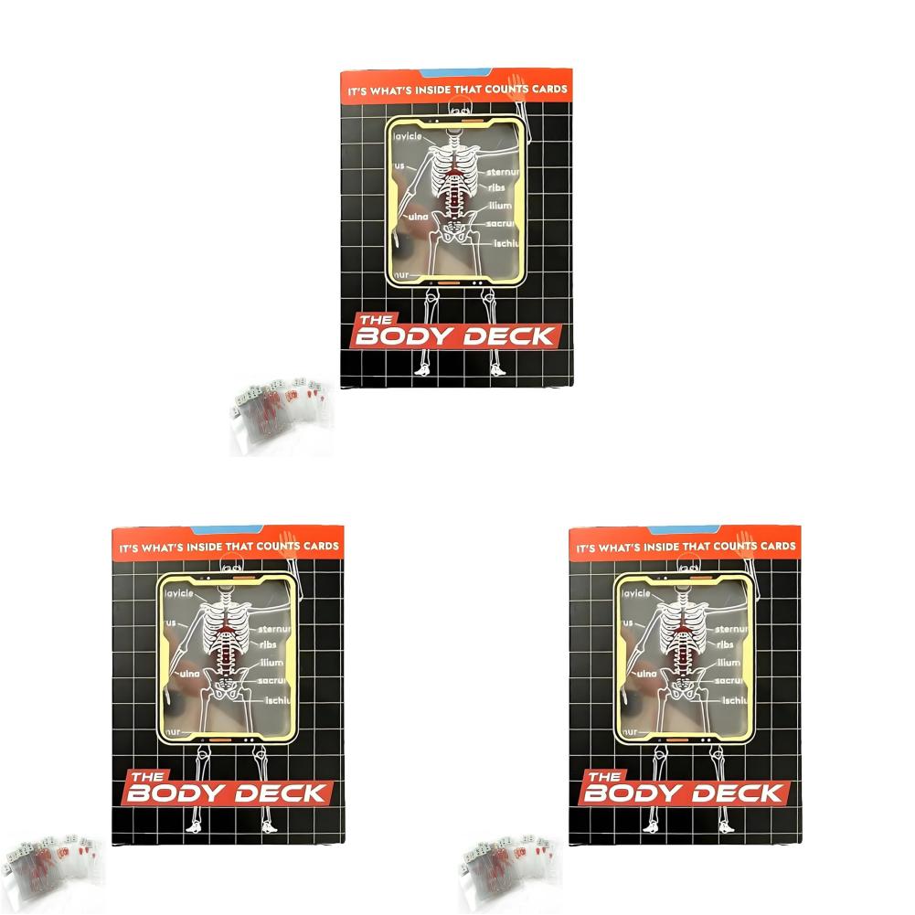 Manekin Body Deck Body Deck Szkielet Karty do gry Przezroczyste karty do pokera Anatomia Szkielety Wzory rentgenowskie Prezent edukacyjny