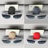 Premium Leather Car Glasses Holder - Luxury Visor Mount with Multi-Card Storage