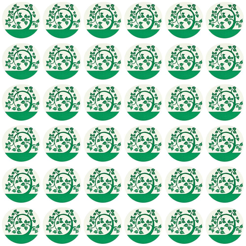 102Pcs Self-adhesive Blackout Window Film Sticker Flat Round with Tree Green 38.5x0.2mm