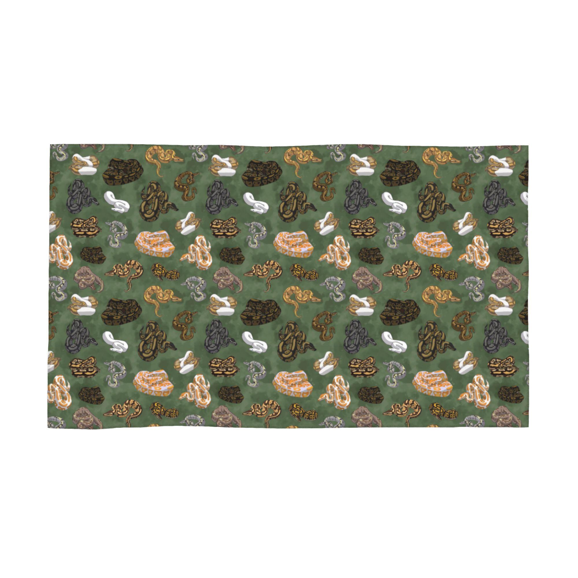 

Ball Python Morphs Pattern Moss Green Soft Face Towel Quick Dry Pool Bath Cotton Towels Breathable W30*H60(CM)