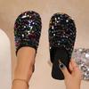 2025 summer new flat-bottomed bag head half slippers women's fashion outer wear pointed flat heel mesh cool slippers fairy shoes