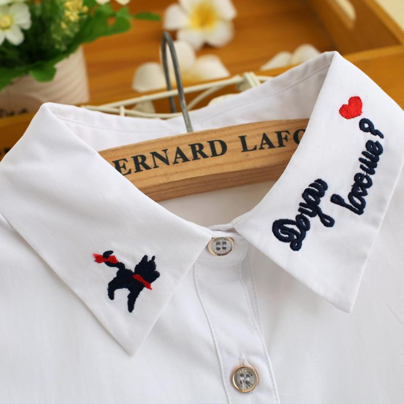 Spring Girl Collar Embroidery Puppy Fake Collar Decoration Fake Collar Shirt Collar Doll Collar Fake Collar B121