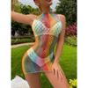 Sexy Rainbow Color Net Clothing Wholesale Dress Bodystocking Ploe Dancewear Lingerie