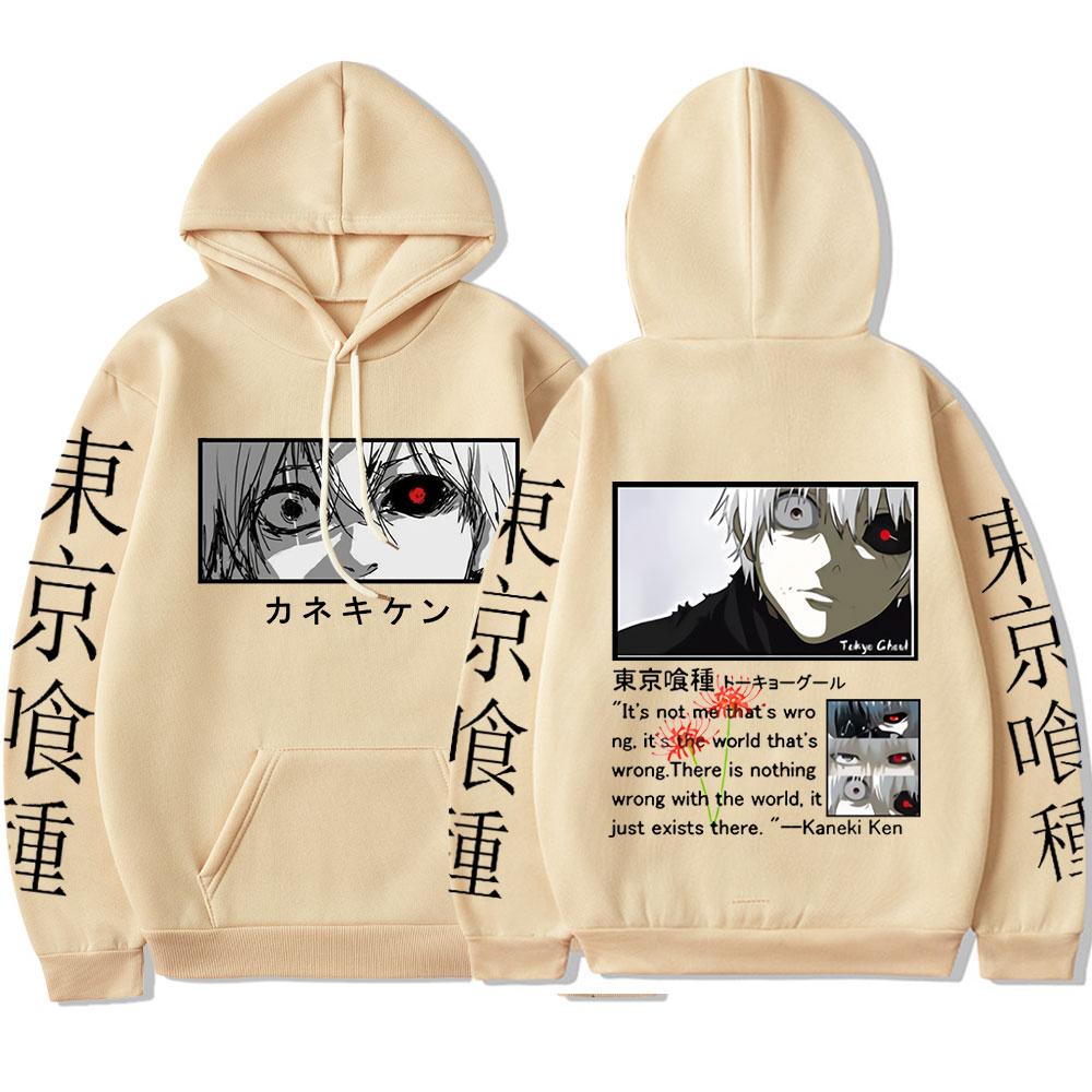 Anime Tokyo Ghoul Kaneki Ken Graphic Hooded Sweatshirt Casual Oversized Pullovers Men Women Hip Hop Gothic Hoodies Streetwear