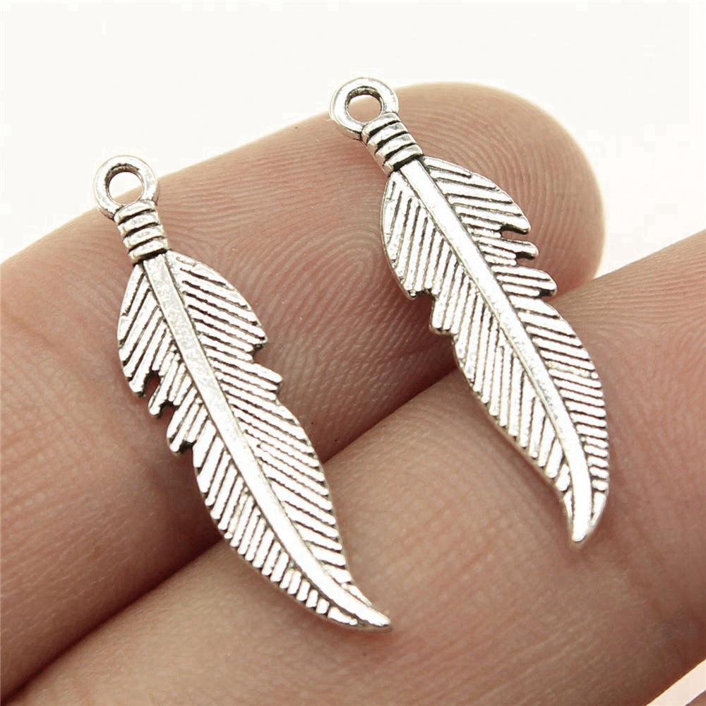 Feathers Leaf Nature Charm Antique Bronze Zinc Alloy Jewelry Making Supplies Bracelet Making Style Pendants