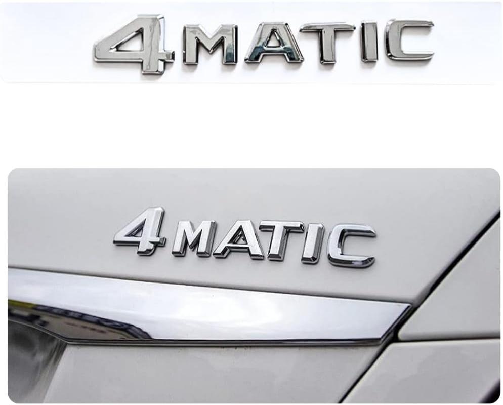 2pcs 3D CAR STYLING ABS Letter 4MATIC Logo Emblem Decal for Car Side Fender Rear Trunk Emblem Badge Chrome Decal Sticker