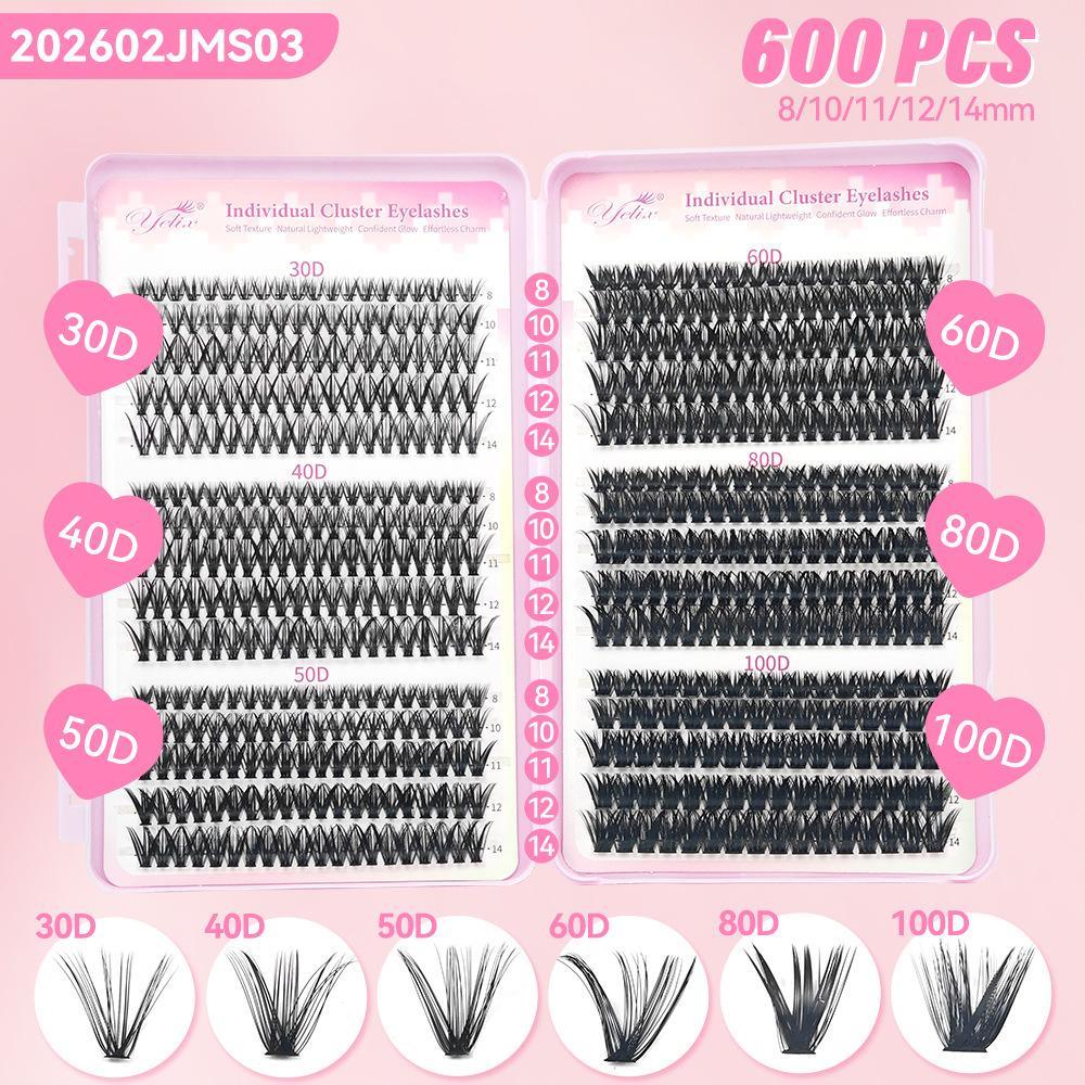 False Eyelash Book Glue Large Capacity Mixed Single Cluster Segmented 30D40D50D Hair