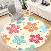 1pc Floral Pattern Office Round Rug, Carpet for Office, Gaming, Lightweight Round Floor Mat yy260205013