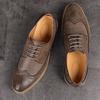 New Brogue Shoes Men Breathable Leather Party Shoes Business Dress Shoes Pointed Toe Oxfords Wedding Shoes Hjk89
