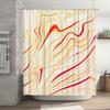 Luxury Striped Shower Curtain White Red Cream Print Pattern Bath Decoration Waterproof Fabric Shower Panels for Home Bathroom De