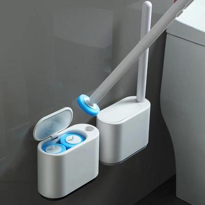 Disposable Toilet Brush With Cleaning Liquid Wall-Mounted Cleaning Tool For Bathroom Replacement Brush Head Wc Accessories