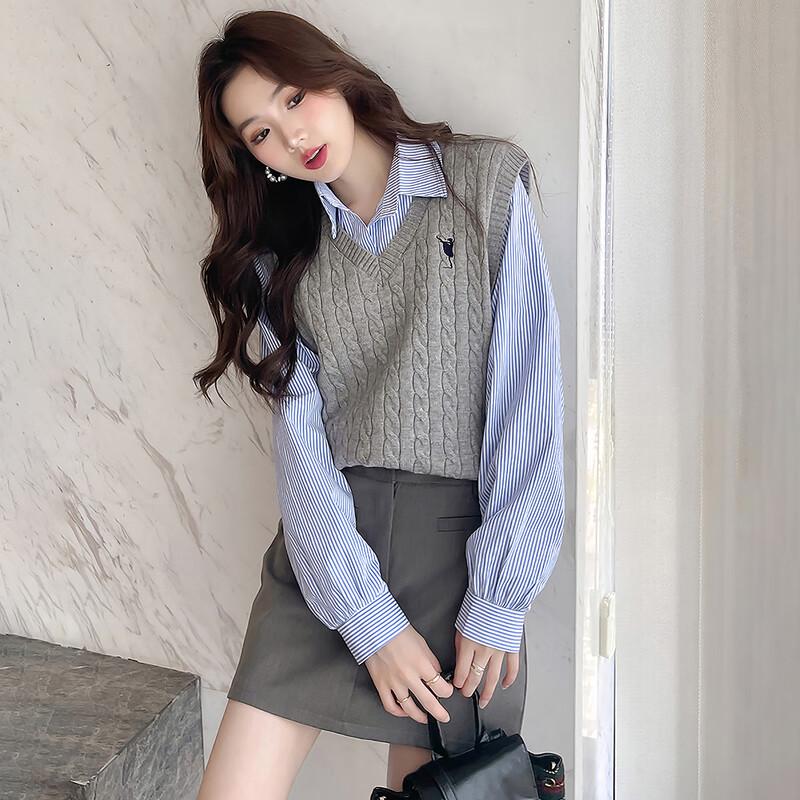 TonLion Women's Embroidered Cable Knit V-Neck Vest