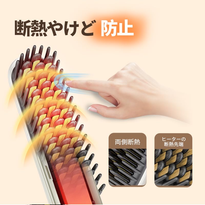 Lamid Iron with Heat Lightweight Rapid 5 Temperature Rotating Generates 20 Million Negative Beige La3°C 2-Way Straightener/Curling Brush, (270g),