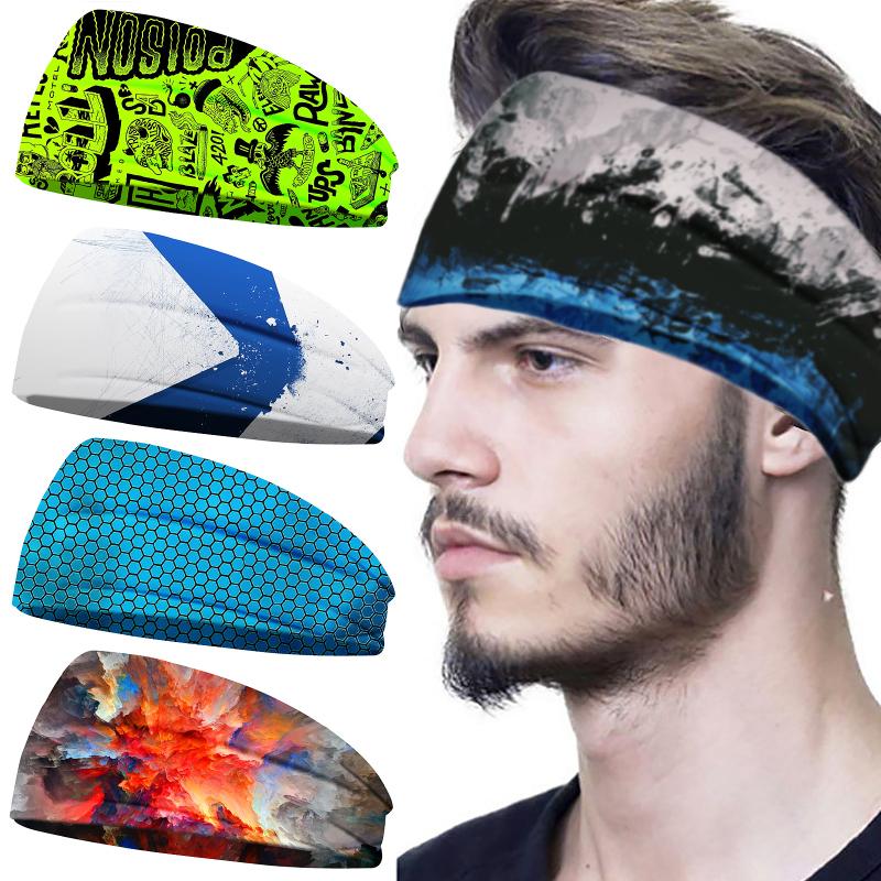 

New Printed Unisex Outdoor Sports Headband Elastic Sweat-absorbing Headband Yoga Headband Cross Headband Fashion Headwear