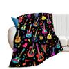 Popular Guitar Blanket Music Instrument Pattern Digital Printing Blanket Sofa Blanket