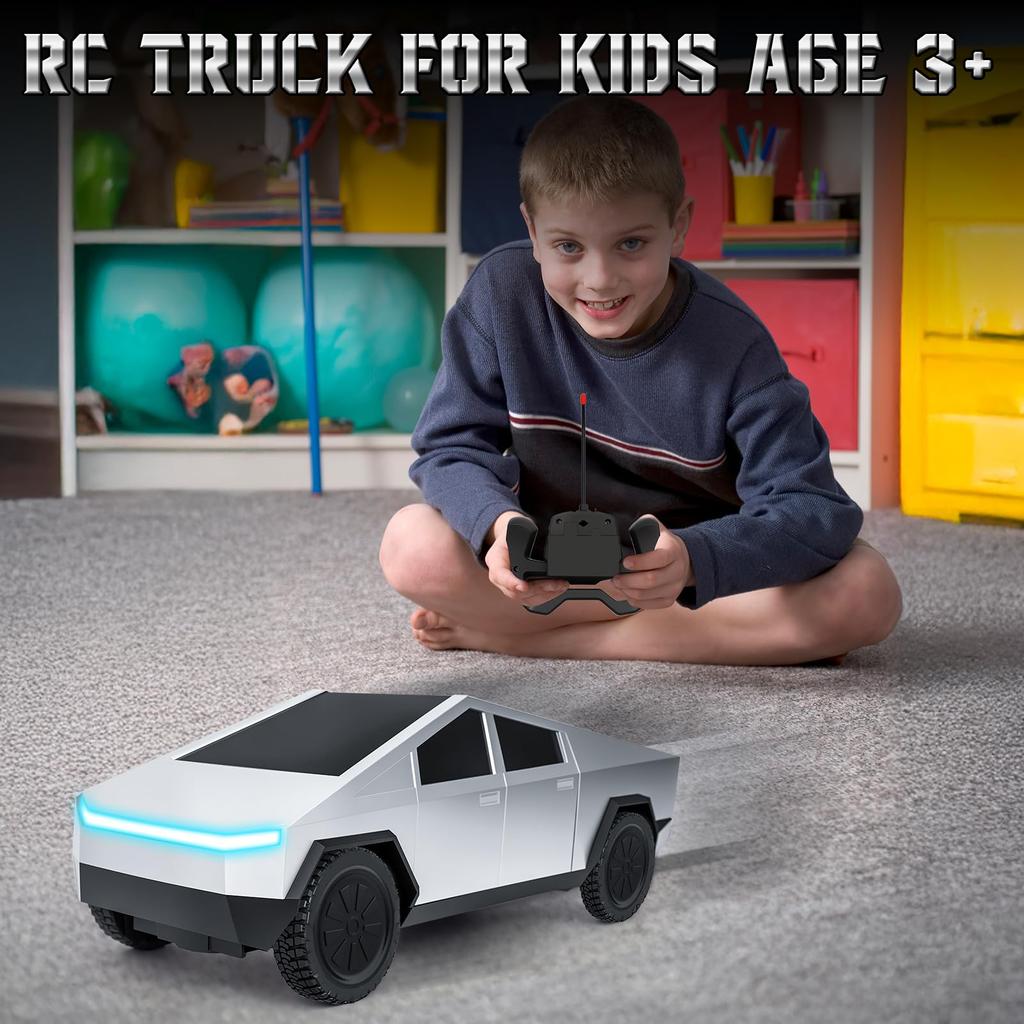 1:24 Pickup Remote Control Car, 4WD Off-Road RC Truck Toy,27MHz Wireless Remote Car with LED Lights,Birthday Gift for Boys Kids