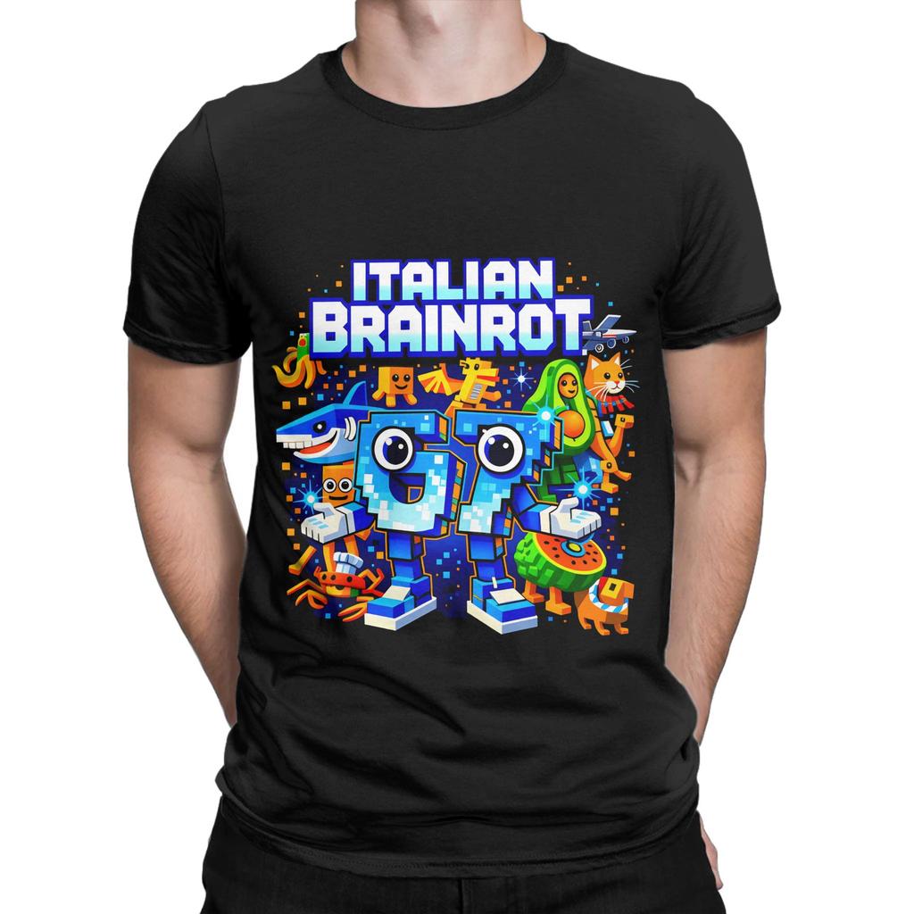 Italian Brainrot 67 TShirt Summer Pure Cotton T Shirts For Adult Harajuku Pattern Tee Shirt Short Sleeve Y2K Basic Top Tees