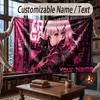 City Cyberpunk Theme Throw Blanket Custom Name Text Personalized Blanket Soft Cozy Blanket for Home Sofa Bed