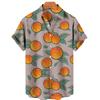 Men Summer Fruit Series Short Sleeve Shirts Lapel Loose Breathable Holiday Beach Daily Button Down Tops