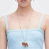Heart Teddy Dog Pendant Long Necklace: Childlike & Versatile Spring/Summer Design for Women