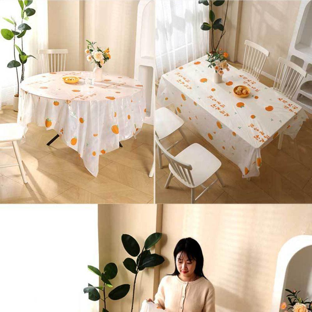 20Pcs Oil Proof Round PVC Tablecloth Plastic Fresh Fruit Tablecloth  Desk