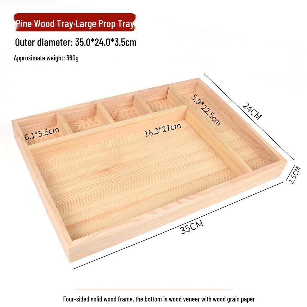 Japanese Style Solid Pine Wood Jewelry Display Tray
