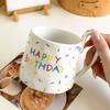 Heilender Zucker Nadelgeprägte Trapezförmige Tasse Geburtstagsgeschenktasse Ausgefallene Wassertasse Große Kapazität Frühstücksmilchtasse