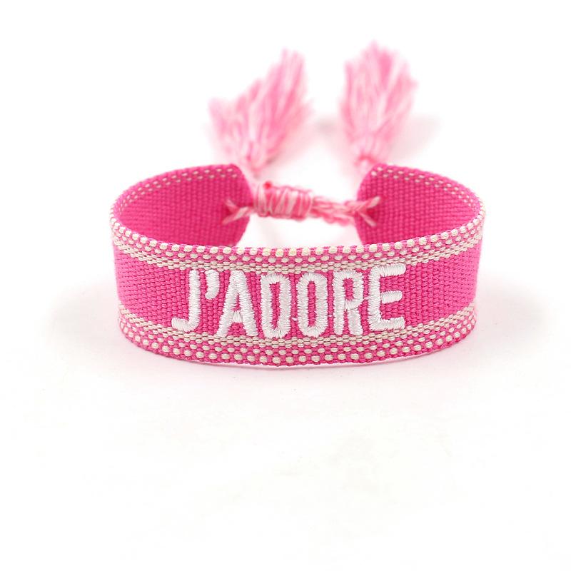 European Bohemian Style Fashion Personalized Embroidery Wrist Knitted Bracelet Retro Fashion Jewelry Gift