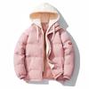 Men's Two-Piece Hooded Winter Jacket: Multi-Color, Thick Padded, Warm, Couple Style.