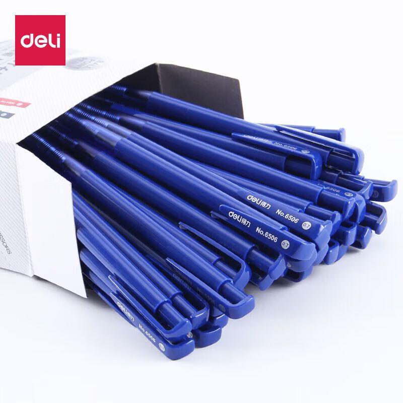 Deli Retractable Ballpoint Pen Set, 0.7mm