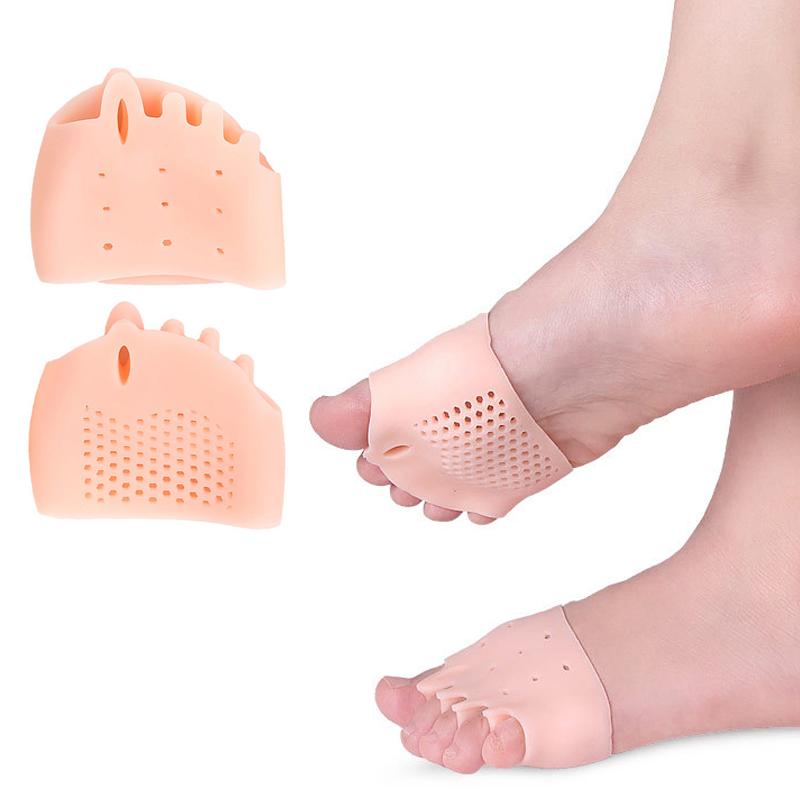 Forefoot Pads Toe Separator Cushion Pad Silicone Pain Relief Shoes Insoles Toe Hallux Valgus  Corrector Gel Pads Foot Care