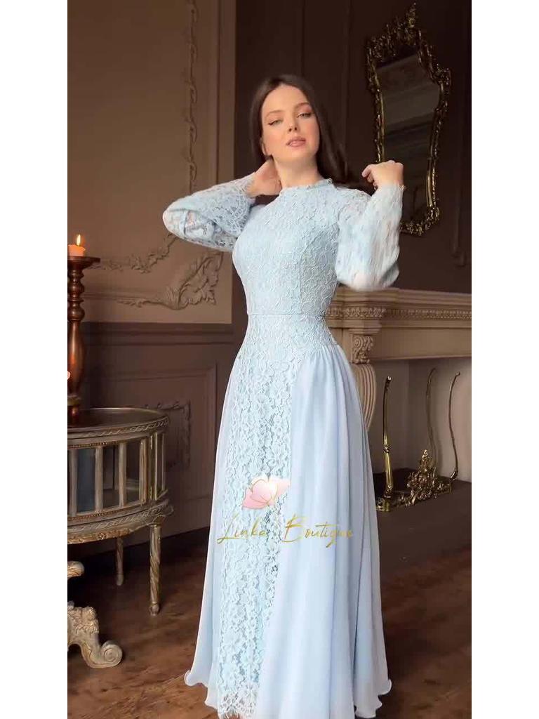 Women's European-American Style Waist-Cinched Long Sleeve Retro Dress, Soft and Elegant for Summer 2025