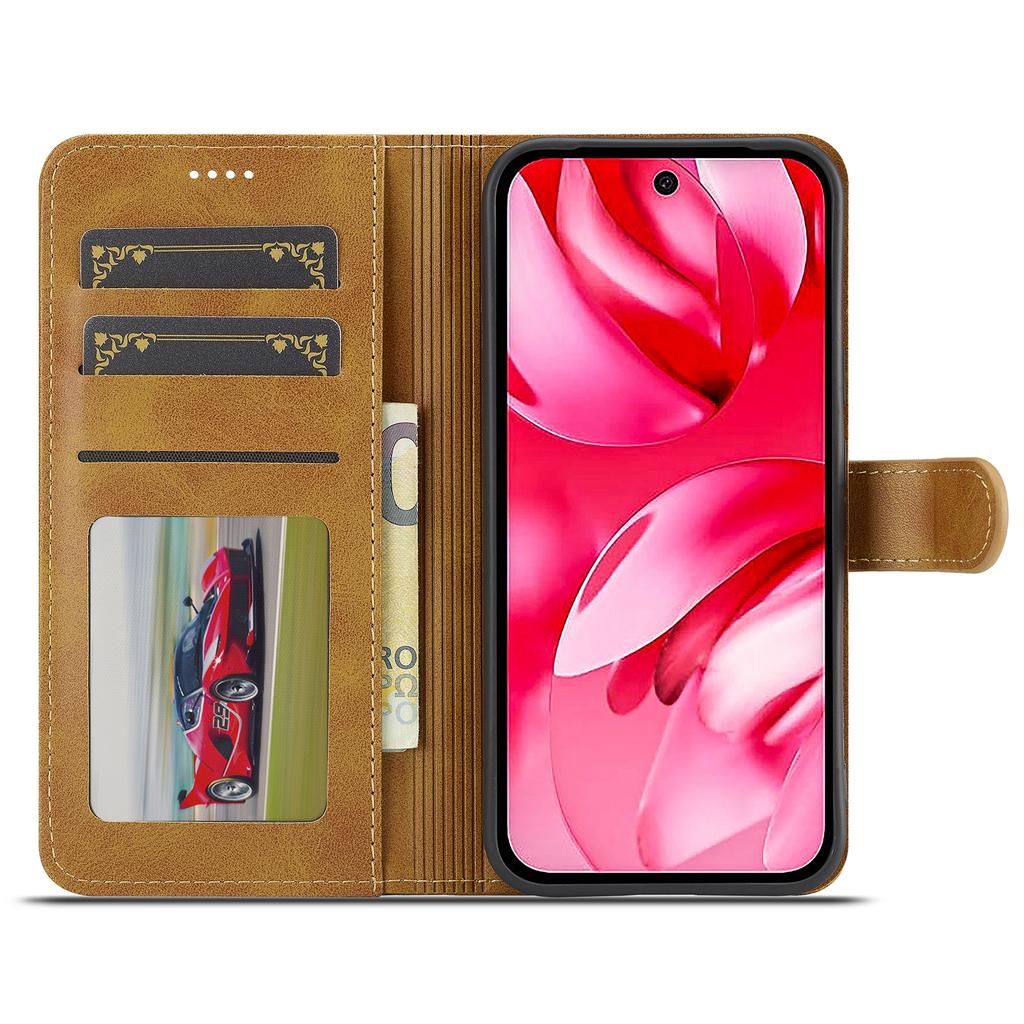 LC.IMEEKE For Google Pixel 9a Case Calf Texture PU Leather Stand Wallet Phone Cover