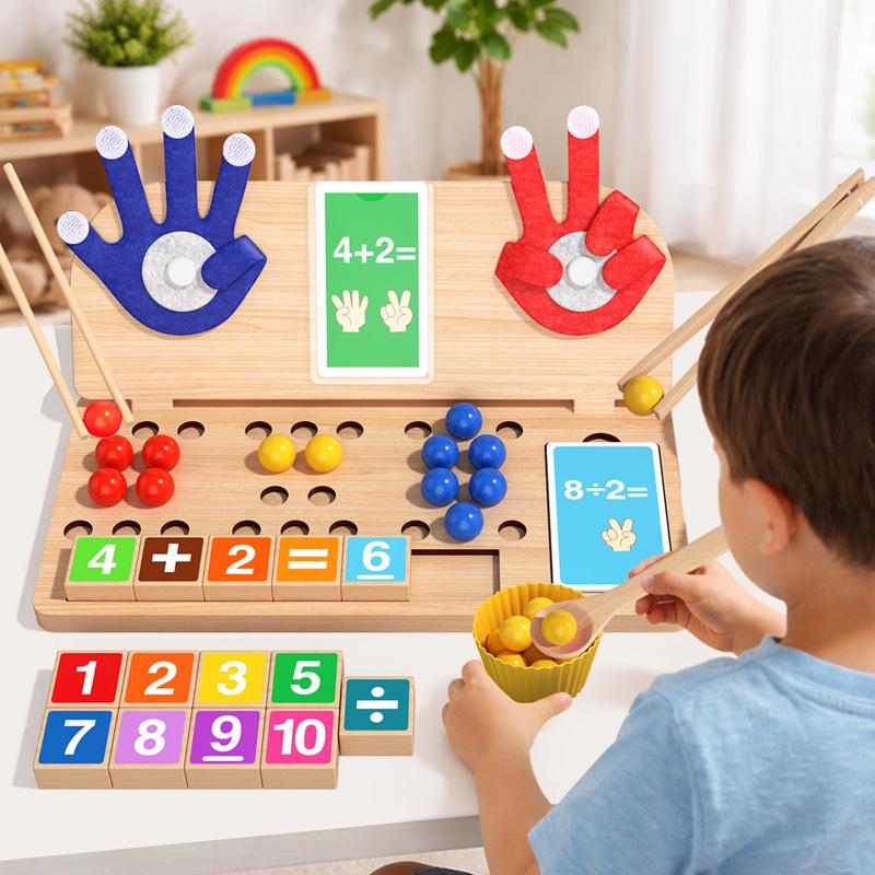Kids' Math Learning Board: Finger Calculation & Counting Beads for Fun Arithmetic
