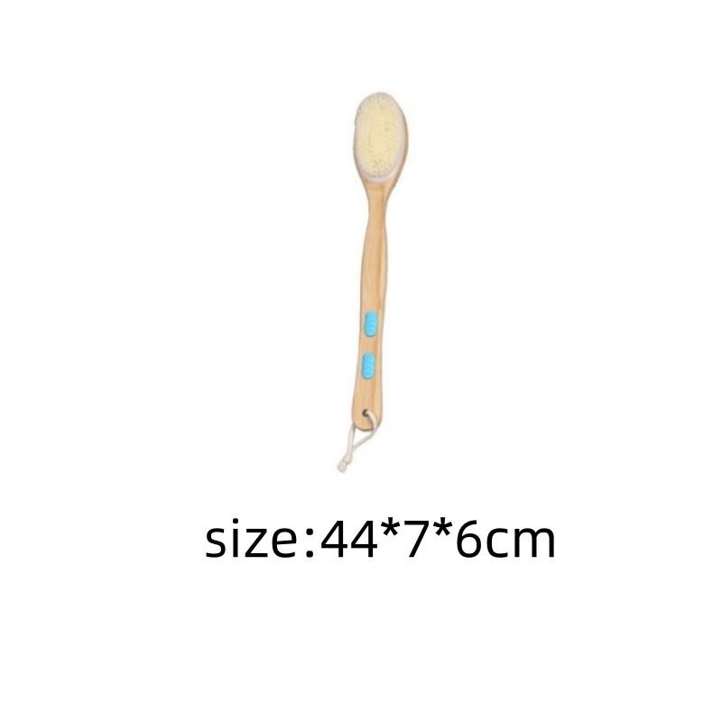Bath Brush Exfoliating Dualside Long Handle With Pig Bristle For Skin Softening