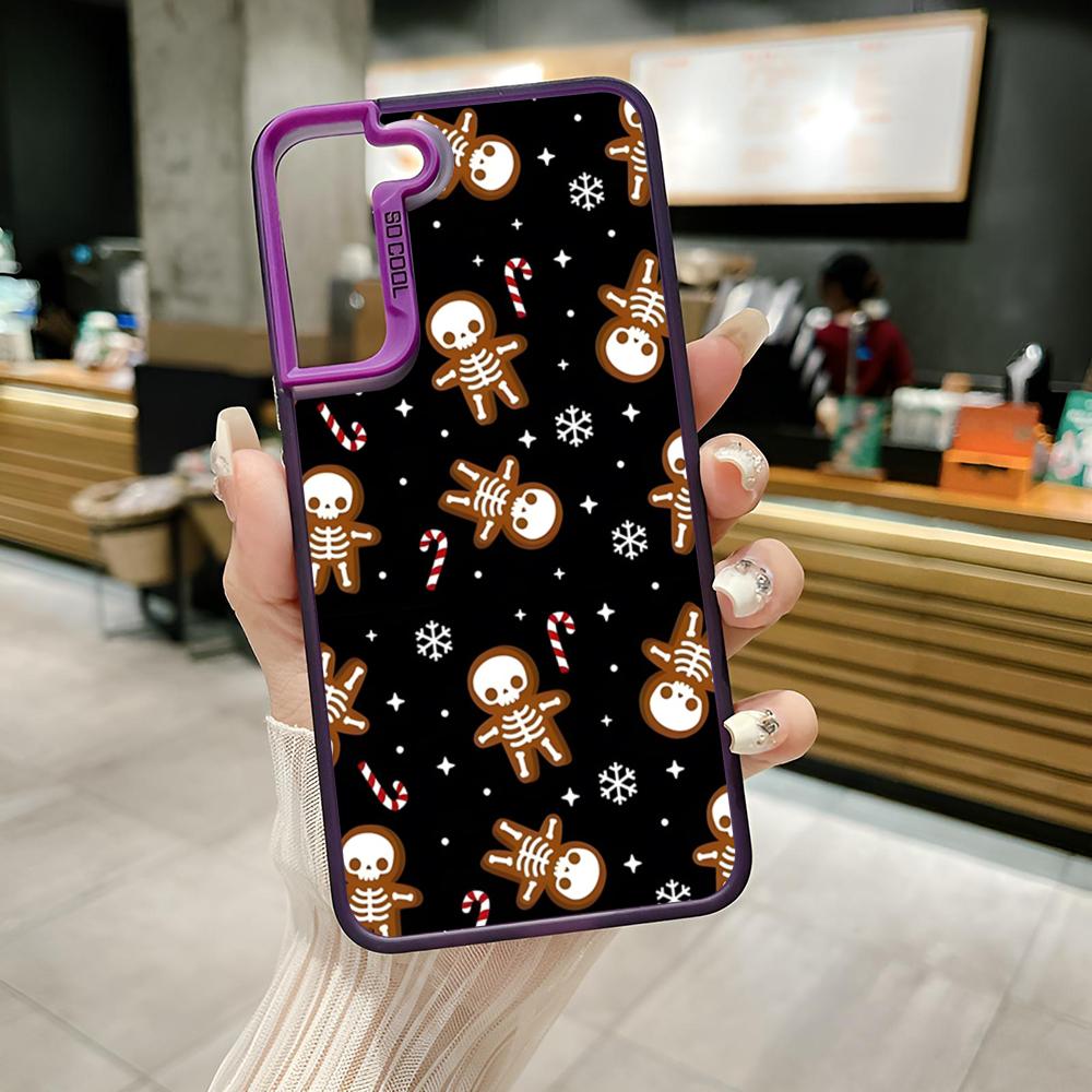 

Cartoon Animals Skeleton Skull Phone Case Colored Silver Cover For Samsung Galaxy S21 S22 S23 S24 S25Note20 Ultra Plus Fe Samsung S24Ultra
